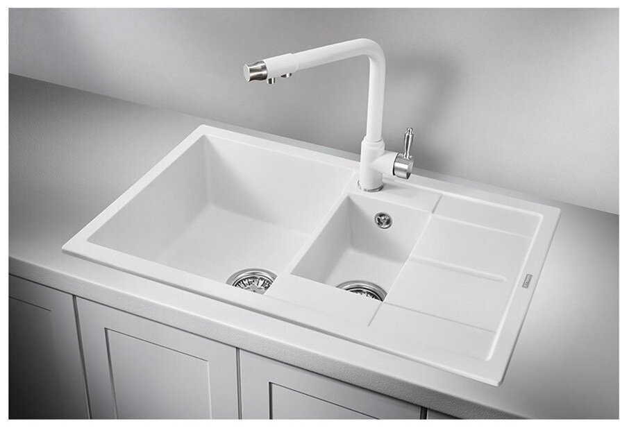 Кухонная мойка GRANULA 7802 78х50х19 см, кварцевый песок, тон арктик купить,NaN