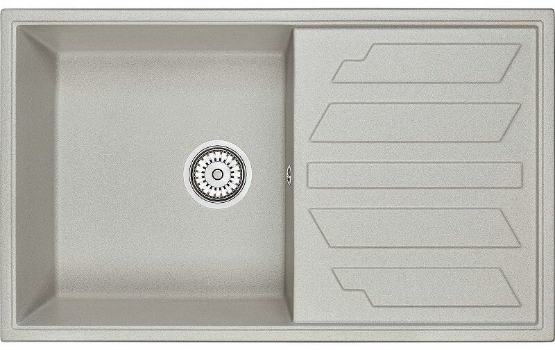 Кухонная мойка GRANULA 8601 86х50х20 см, кварцевый песок, тон серый купить,316400