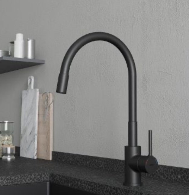 Смеситель с гибким изливом IDDIS M01BL0FM05, латунь, цвет черный купить,35200