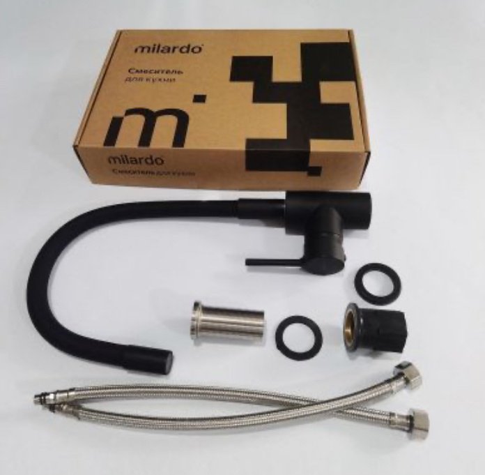 Смеситель с гибким изливом IDDIS M01BL0FM05, латунь, цвет черный купить,35200