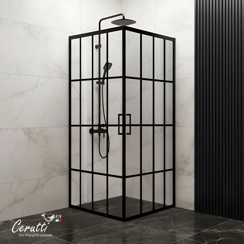 Ограждение душевое Ceruttispa MUZA90N 90x90x195см черный