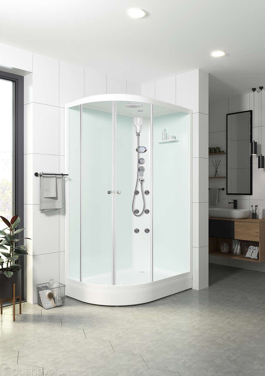Душевая кабина KABINKA.KZ Delight Slim (128 R), 218х120 см, низкий поддон купить,NaN