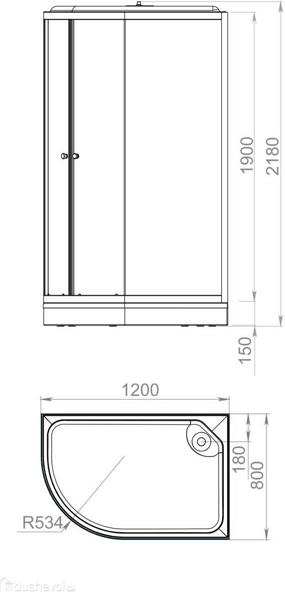 Душевая кабина KABINKA.KZ Delight Slim (128 R), 218х120 см, низкий поддон купить,NaN