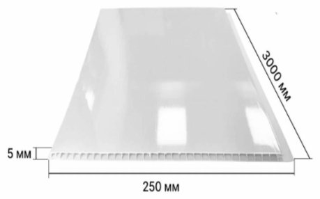 Панель ПВХ Белая глянцевая 3000*250*9 Stella Light (10)