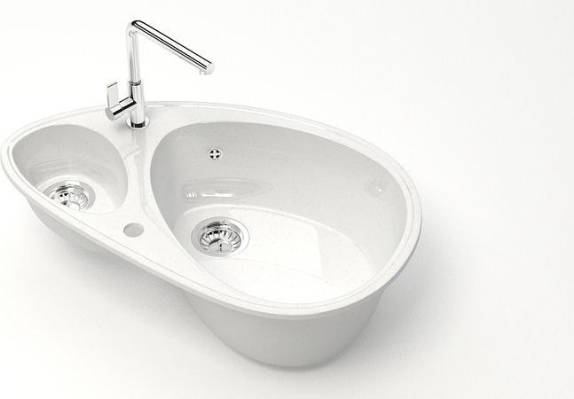 Кухонная мойка KABINKA.KZ Эмма Z13Q1 49.1х78х21 см, искусственный камень, тон белый