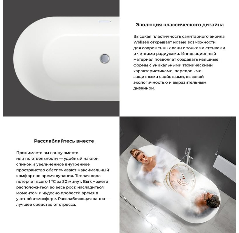 Ванна Wellsee 230302001 166x77 см, акрил - ForteMarket Ванна Wellsee 230302001 166x77 см, акрил купить,NaN