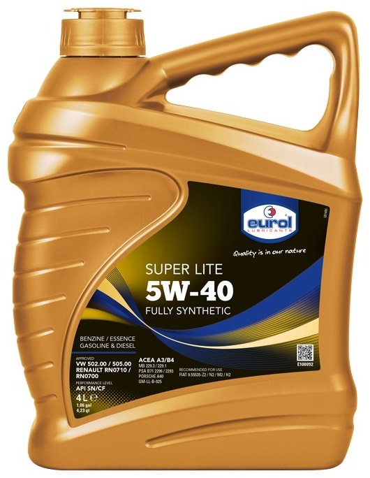 Моторное масло Синтетическое EUROL Super Lite 5W-40 4 л купить,NaN