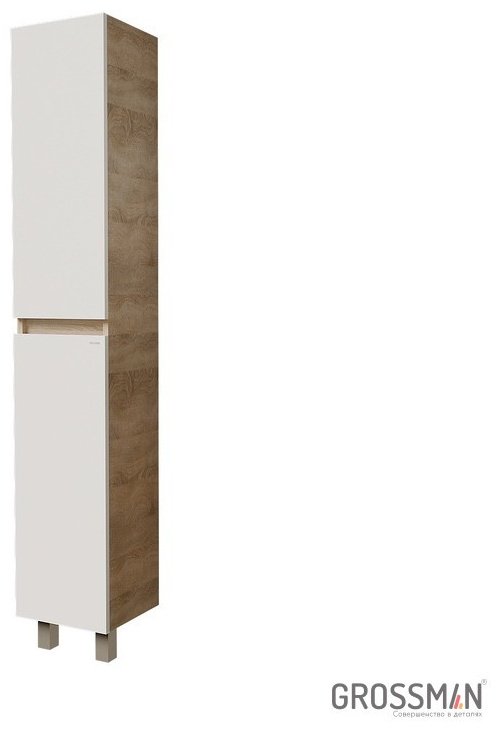 Шкаф напольный Grossman "ПОЛО-30 см", 30x27x170 см, белый, коричневый купить,NaN