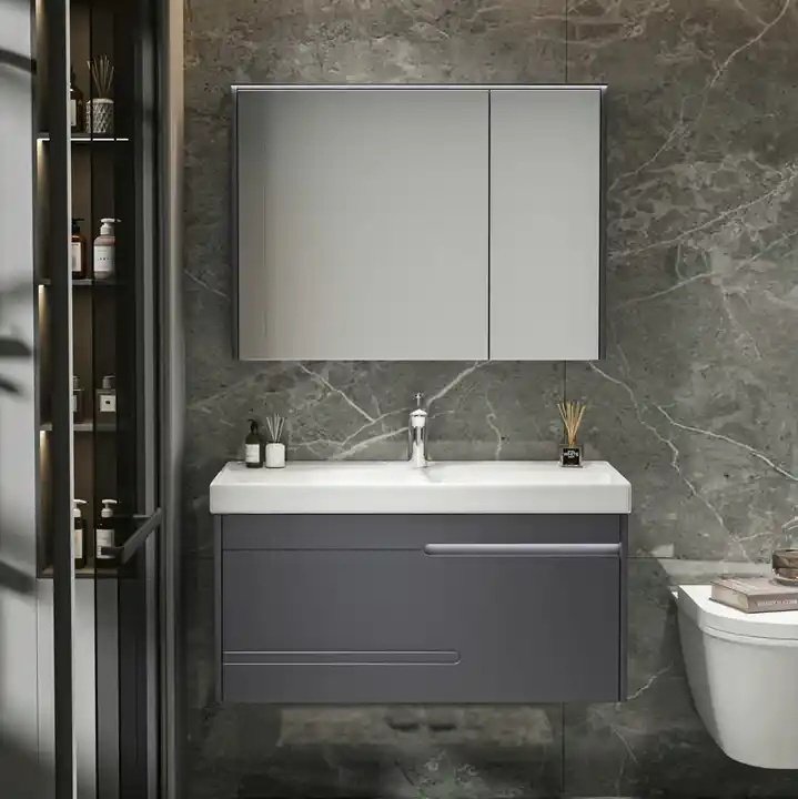 Комплект для ванной Cerutti SPA OGLIO 70 (шкаф, тумба под раковину, раковина) серый купить,NaN