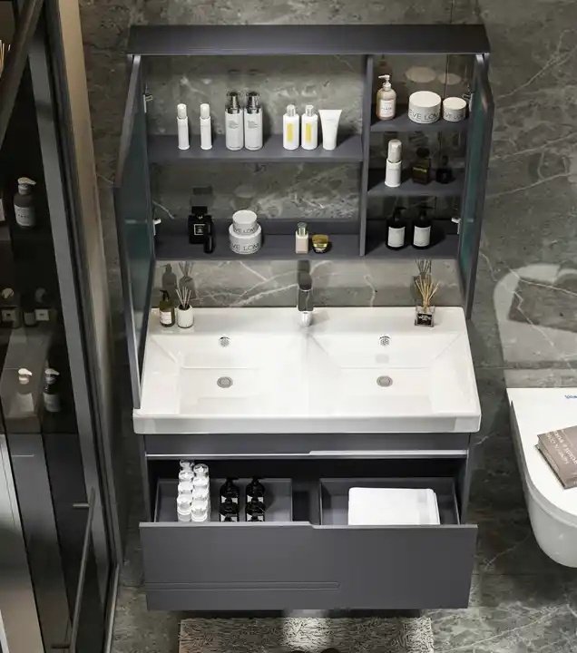 Комплект для ванной Cerutti SPA OGLIO 70 (шкаф, тумба под раковину, раковина) серый купить,NaN