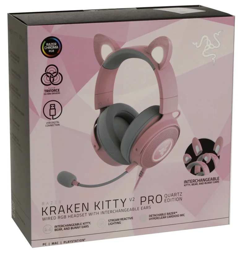Наушники Razer Kraken Kitty V2 Pro Quartz Pink