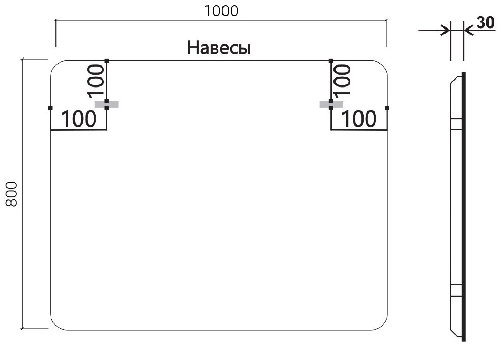 Зеркало настенное KABINKA.KZ 100x80 см купить,NaN