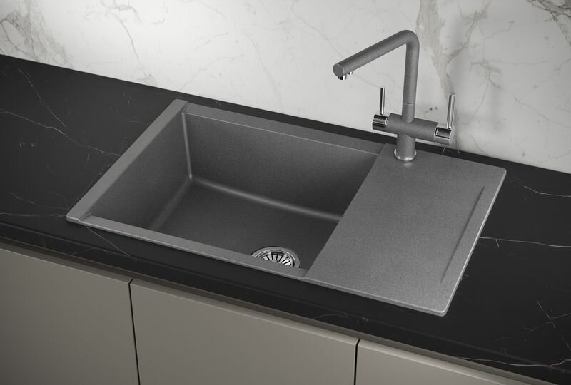 Кухонная мойка GRANULA ESTETICA ES-7807 78х50х22 см, кварцевый песок, тон графитовый