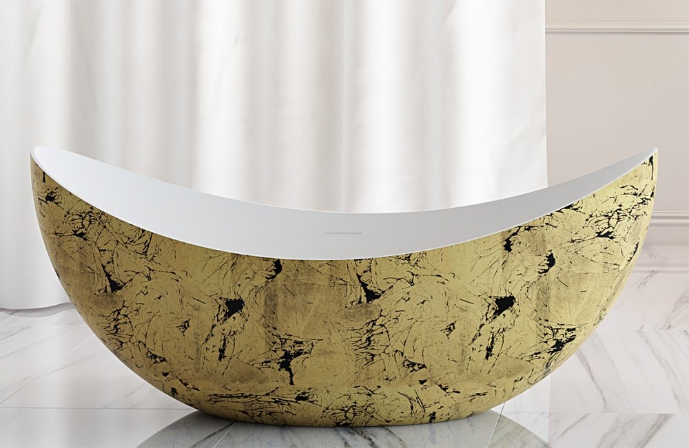 Ванна овальная Abber AB9333Gold 180x80 см, акрил