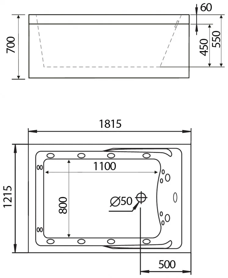 Ванна Gemy G9061 B L 181.5х121.5х70см белый купить,NaN
