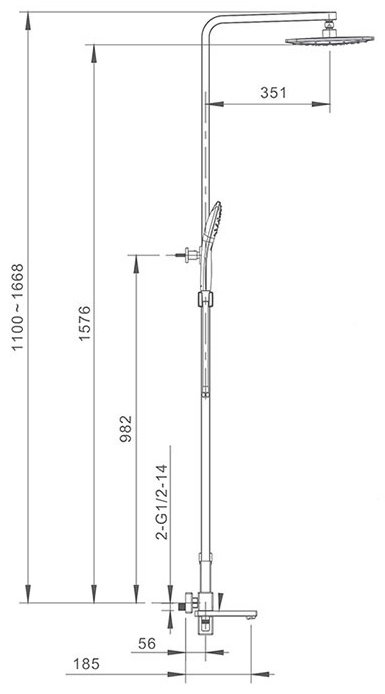 Gappo душевая стойка G2417-6