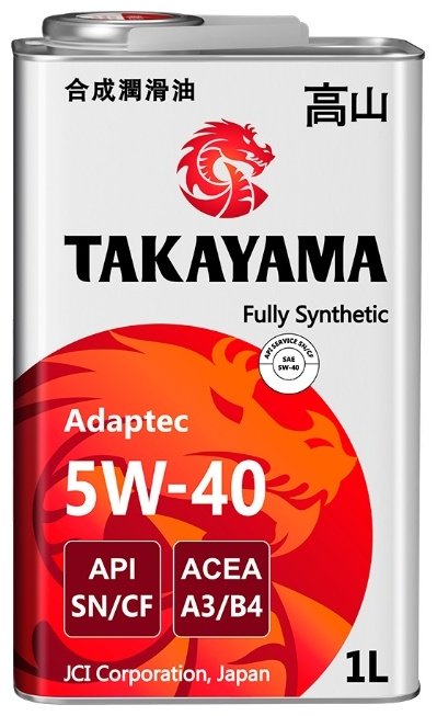 Моторное масло Синтетическое Takayama ADAPTEC 5W-40 1 л