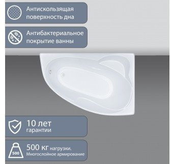 Ванна Triton Николь-левая NEW (1600х1000) 160x100 см, акрил