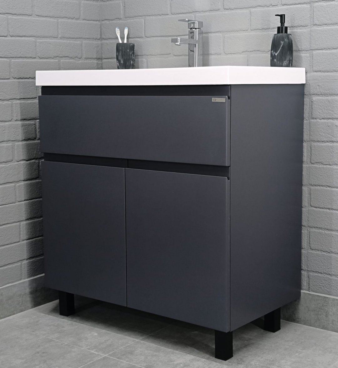 Тумба с раковиной KABINKA.KZ Байтерек, 79x71.6x42.6 см, графит купить,NaN