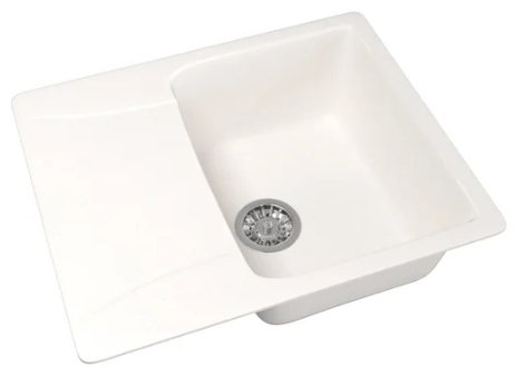 Кухонная мойка Mixline ML-GM-26 47х58х19 см, искусственный мрамор, тон белый купить,NaN