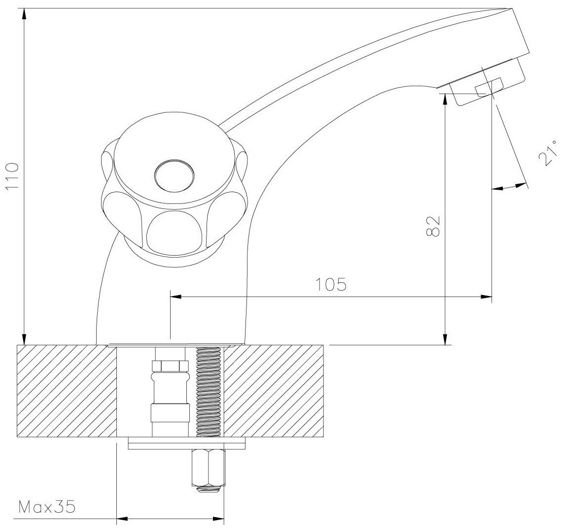 Смеситель для раковины (умывальника) DecoRoom DR45011R, двухзахватный купить,20500