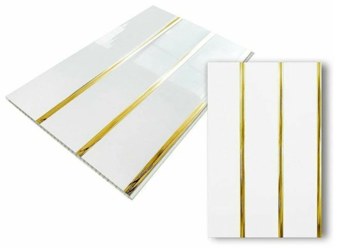 Панель ПВХ STELLA Рremium Gold Line лак 3-х пол 3000*250*9 (10)