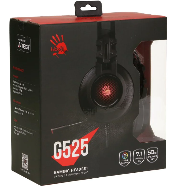 Гарнитура A4Tech Bloody G525 Black купить,14350