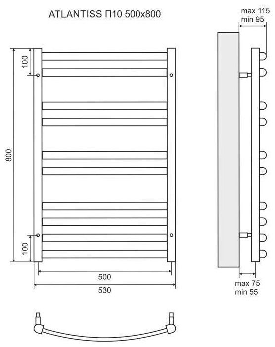 Lemark Atlantiss П10 LM32810REBL 500x800 черный купить,NaN