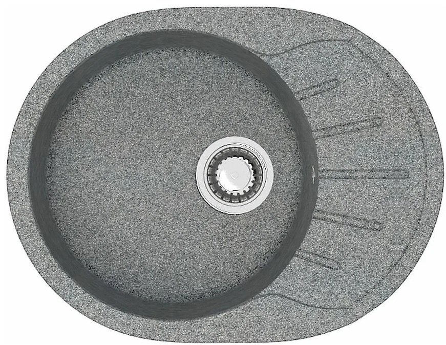 Кухонная мойка 10-Q8 58х44х22 см, искусственный гранит, тон серый
