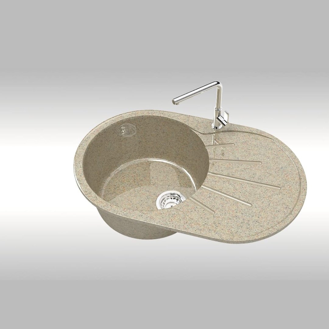 Кухонная мойка Marrbaxx L110G34 73х45х21.5 см, искусственный камень, тон песочный
