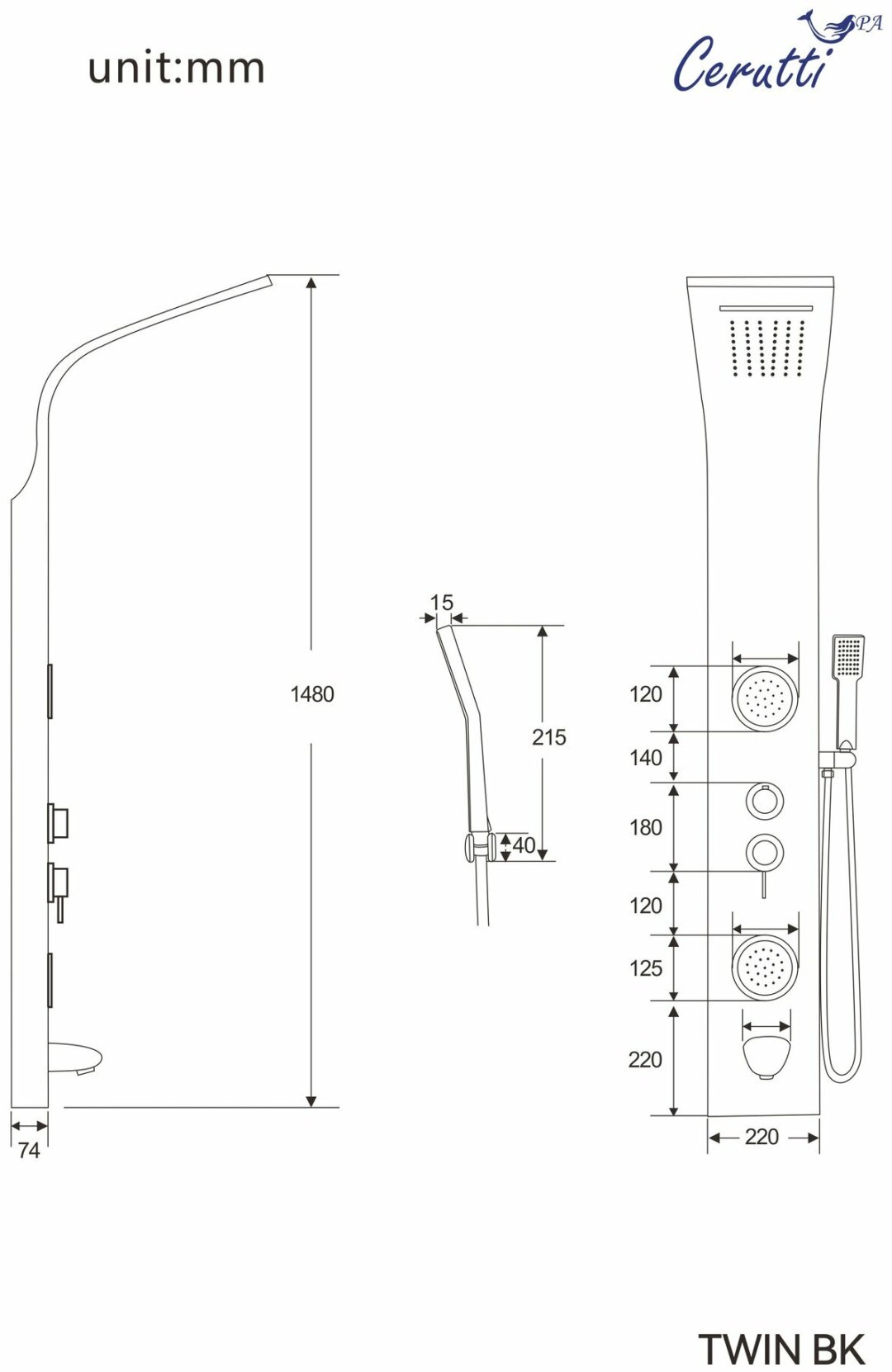 Cerruti душевая панель CT9984 купить,143900