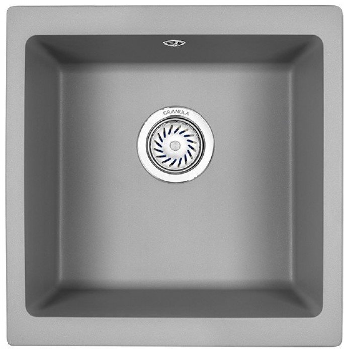 Кухонная мойка GRANULA 4451 46х46х21 см, кварцевый песок, тон алюминиум купить,212600