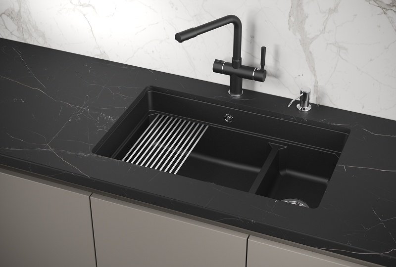 Кухонная мойка GRANULA KS-7304U 73х46х20 см, кварцевый песок, тон шварц купить,NaN
