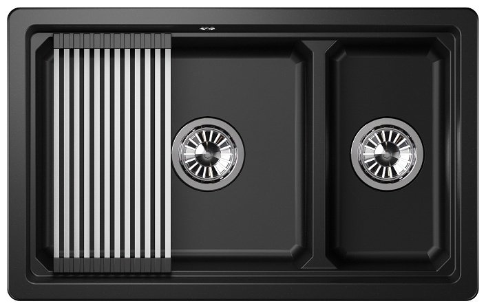 Кухонная мойка GRANULA KS-7304U 73х46х20 см, кварцевый песок, тон шварц купить,NaN