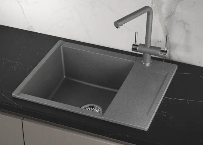Кухонная мойка GRANULA ES-6202 62х50х20 см, кварцевый песок, тон графитовый купить,NaN
