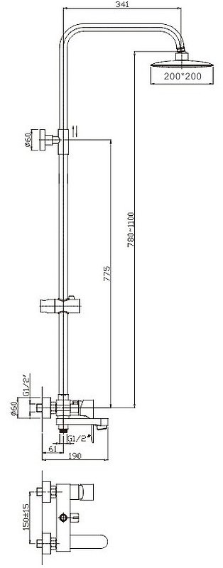 Haiba душевая стойка HB2401 - ForteMarket Haiba душевая стойка HB2401 купить,146452