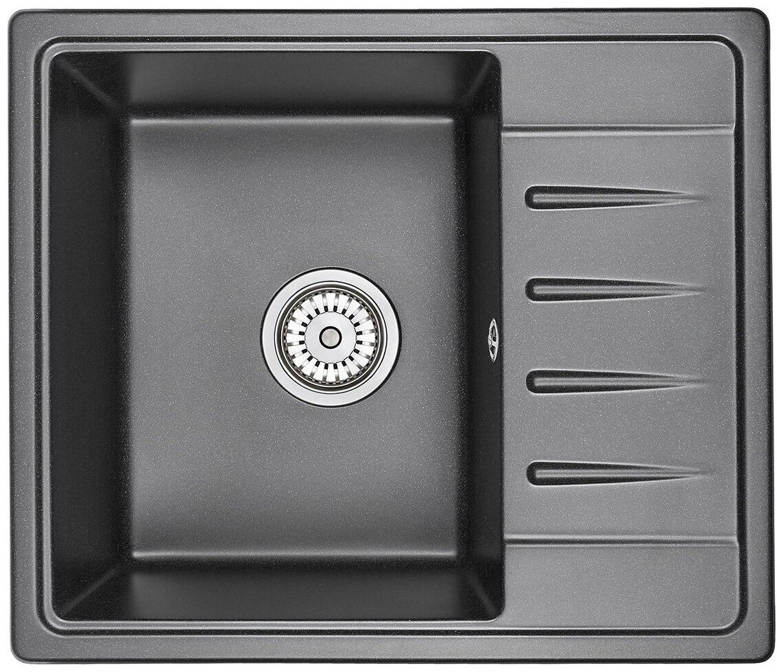 Кухонная мойка GRANULA 5803 58х50х20 см, кварцевый песок, тон черный купить,150200