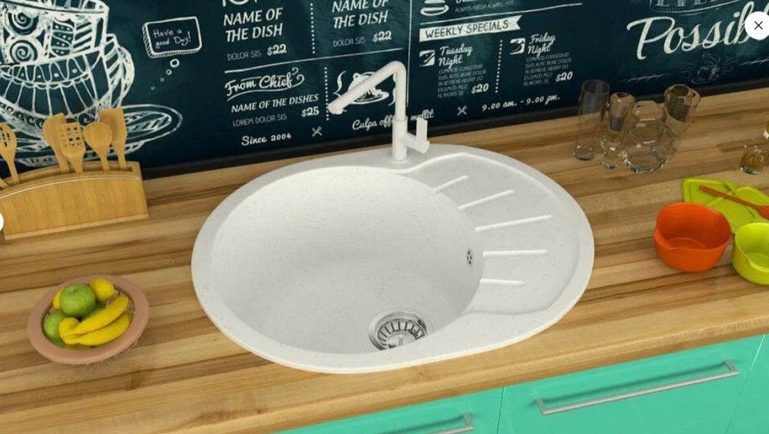 Кухонная мойка Marrbaxx T010Q007 57.5х44х21.5 см, искусственный камень, тон хлопок