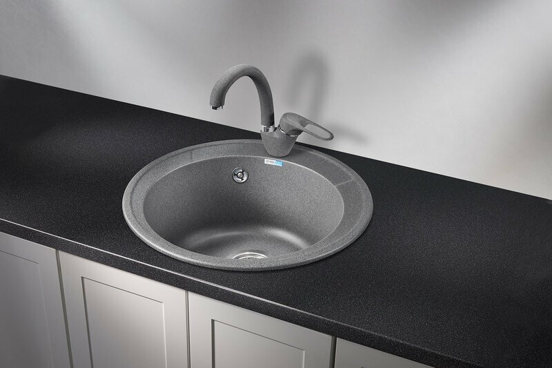 Кухонная мойка GRANULA 4802 48х48х18 см, кварцевый песок, тон графитовый купить,116400