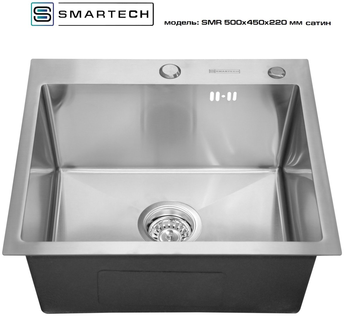 Кухонная мойка SMARTECH 5045 SMR 45х50х22 см, нержавеющая сталь, тон серебристый купить,18000