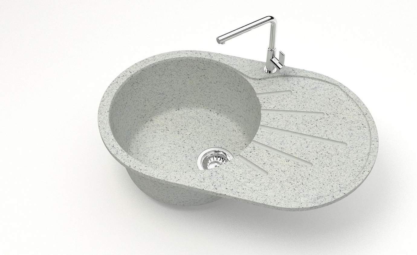 Кухонная мойка Marrbaxx T110Q010 73х45х21 см, искусственный камень, тон светло-серый купить,50200