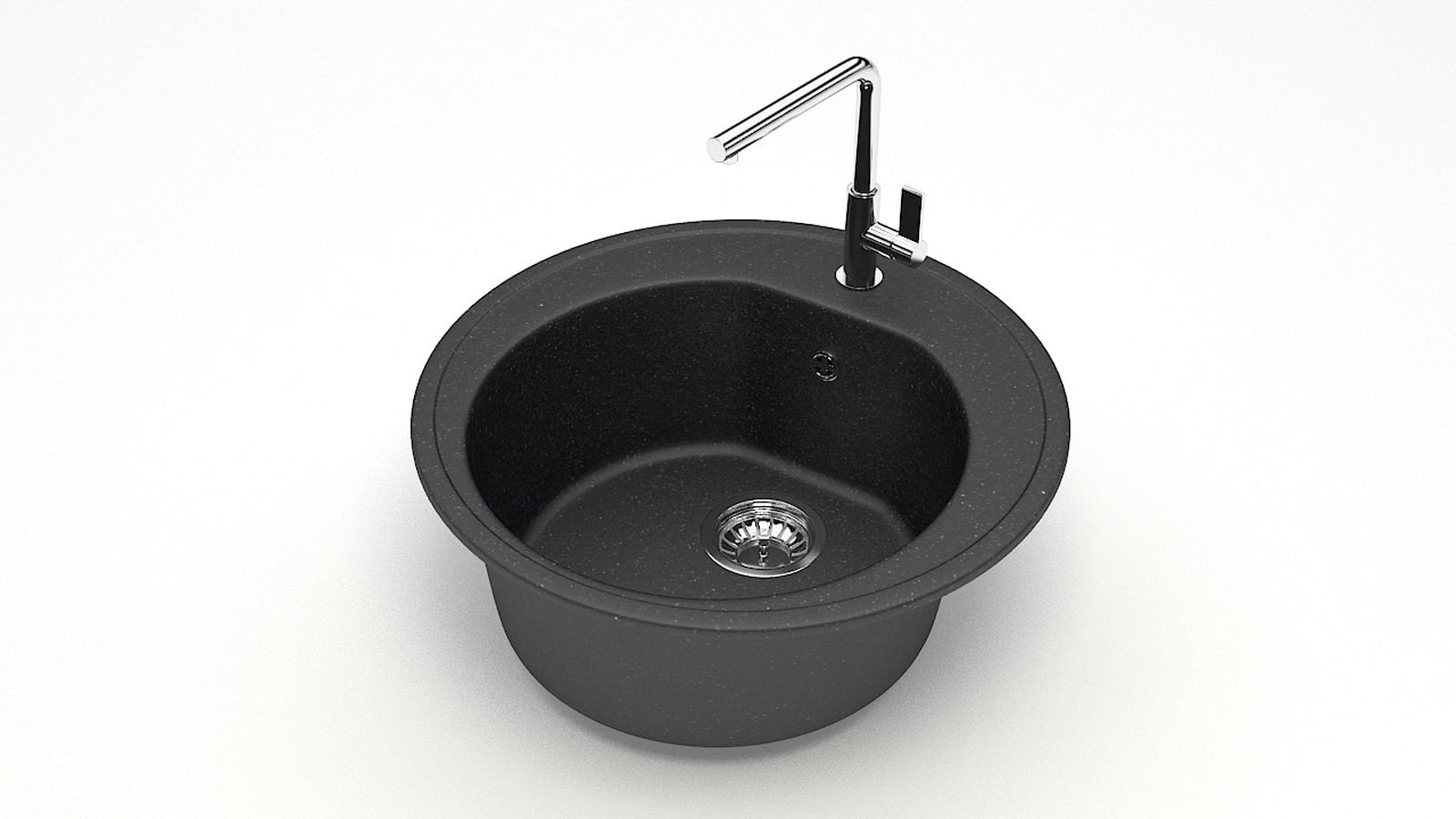 Кухонная мойка Maxstone Модель 3 51х51х18 см, искусственный камень, тон черный
