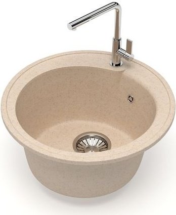 Кухонная мойка Maxstone T030 47х47х18 см, искусственный камень, тон бежевый купить,70100