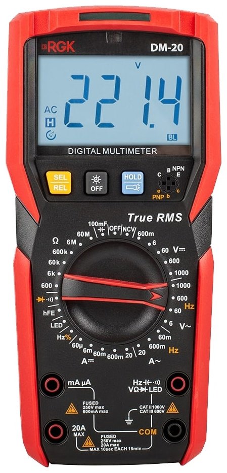 RGK мультиметр DM-20 776455, цифровой