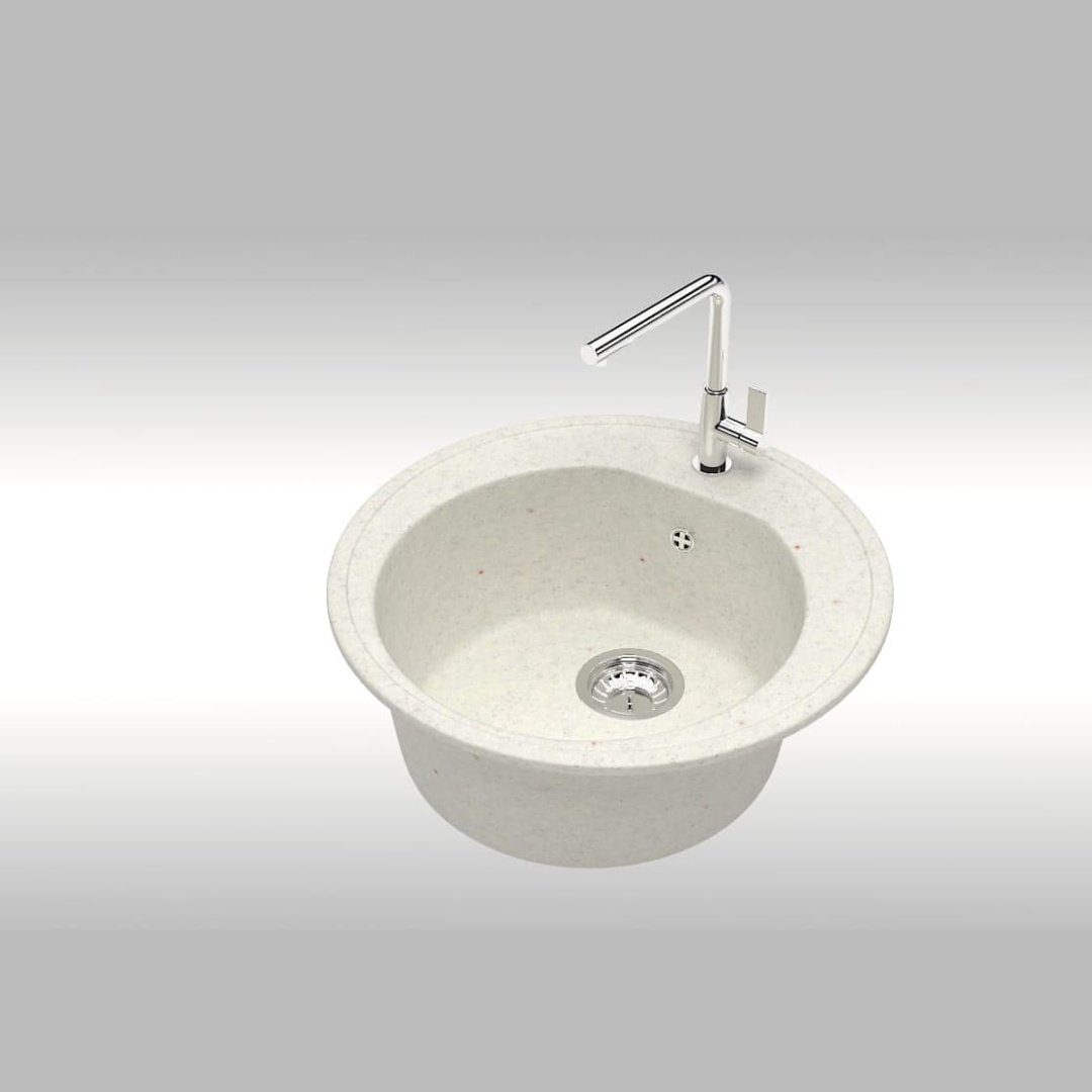 Кухонная мойка Marrbaxx 3/Q7 50.5х50.5х19.1 см, искусственный мрамор, тон хлопок купить,38352