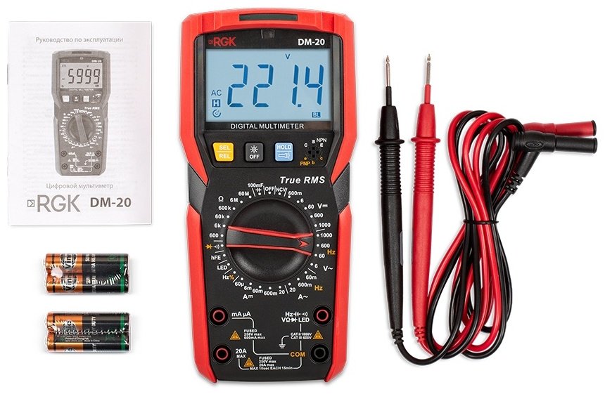 RGK мультиметр DM-20 776455, цифровой