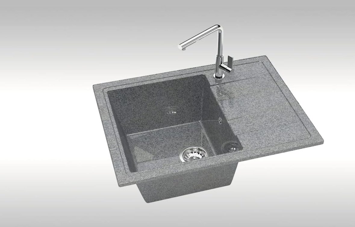 Кухонная мойка Marrbaxx L150/G35 47х57х20 см, искусственный камень, тон серый