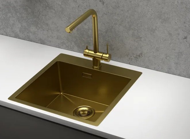 Кухонная мойка GRANULA 5151 51х51х20 см, нержавеющая сталь, тон золотистый купить,486800