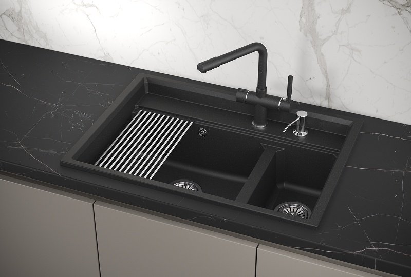 Кухонная мойка GRANULA KS-7302 73х51х23 см, кварцевый песок, тон турмалин