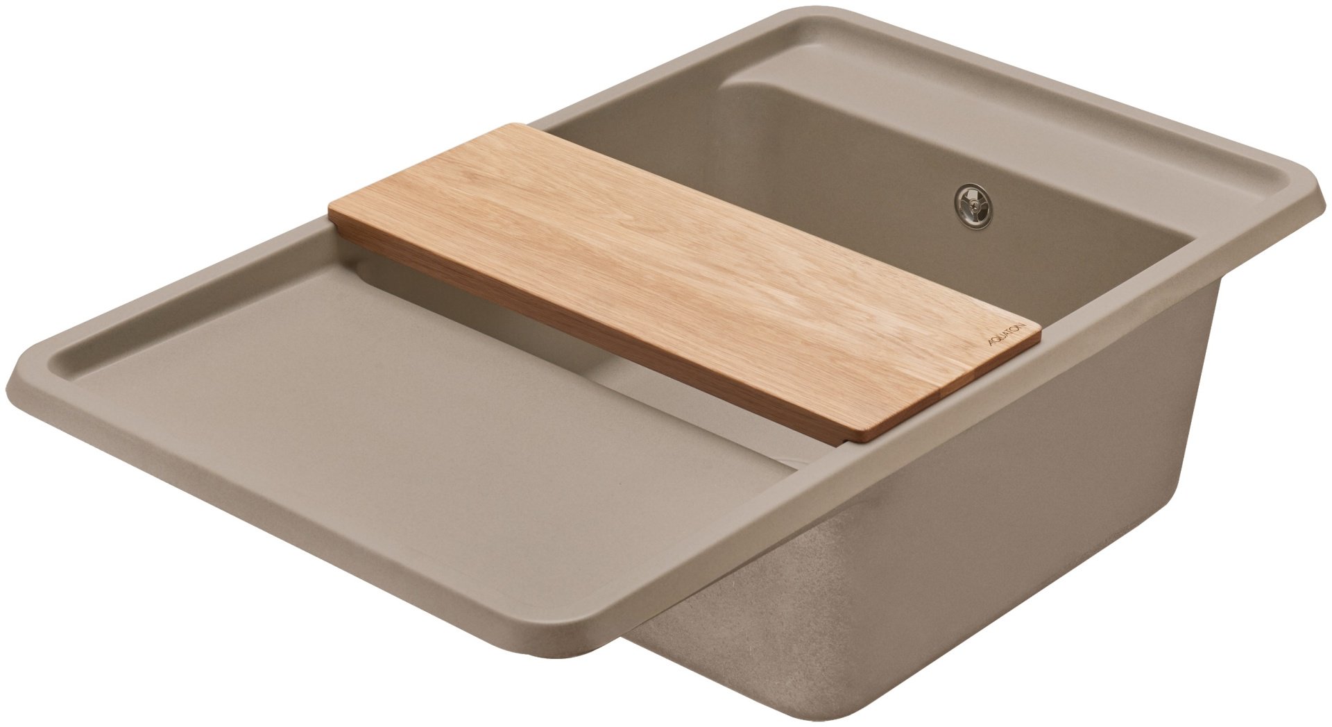 Кухонная мойка Акватон Беллис 87х51х23.2 см, литой мрамор, тон серый шелк
